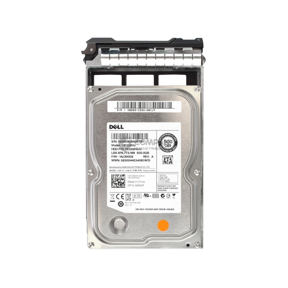 6R63F DELL HDD 500GB 7.2K SATA 3G 3.5" LFF